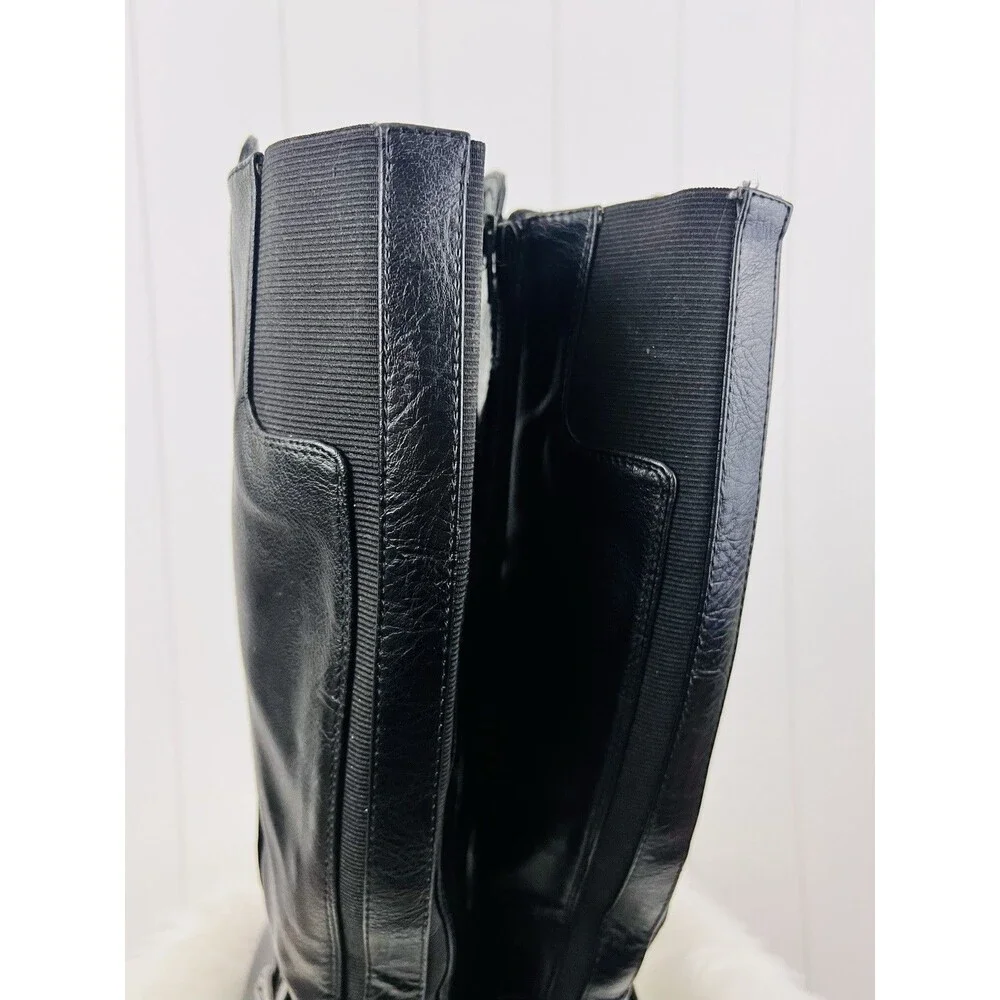 Croft & Barrow Ortholite Black Knee-High Vegan Leather Riding Boots Size 7M